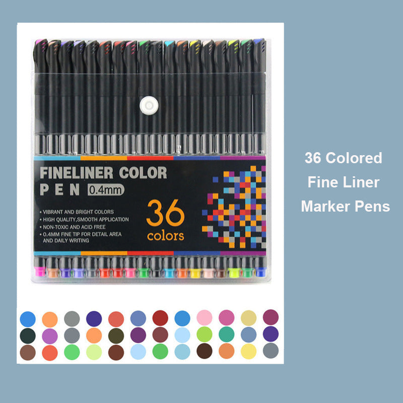 24/36 Pack Colorful Pens, Color Pens Set, Bright Colors Fine Point Pens  Colored Pens For Journaling Note Taking Writing Drawing Coloring,0.4 Mm  Porous Fine Tip Pens
